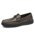 thumbnail image 1 of Men's Casual Loafers Slip On Leather Shoes Comfortable Lightweight Driving Shoes Male Moccasins Classic Penny Loafer Flats Boat Shoes Outdoor Walking Shoes, 1 of 14