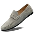 thumbnail image 1 of Men's Casual Loafers Slip On Leather Shoes Comfortable Lightweight Driving Shoes Male Moccasins Classic Penny Loafer Flats Boat Shoes Outdoor Walking Shoes, 1 of 14