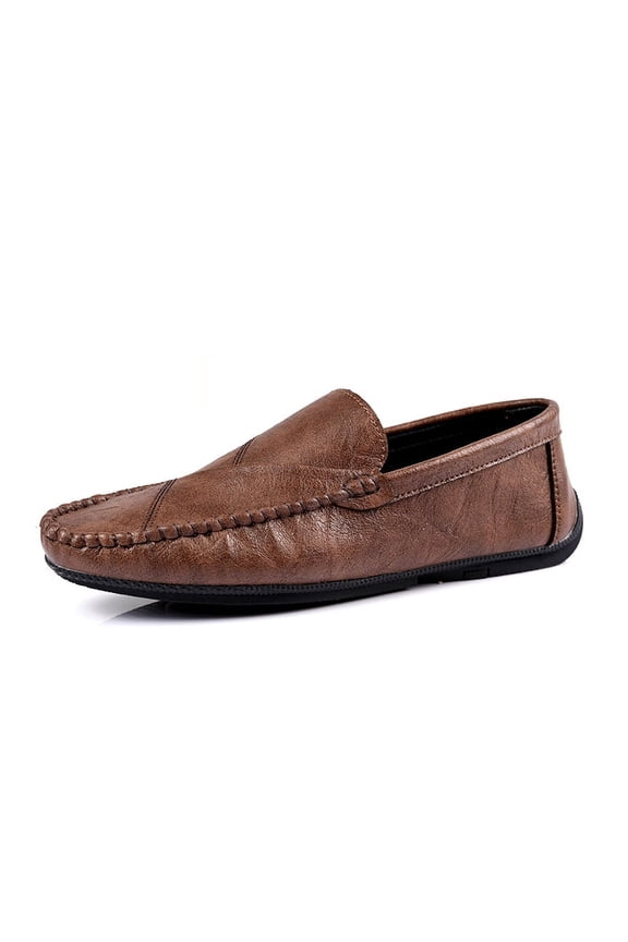 Men's Casual Loafers Slip On Leather Shoes Comfortable Lightweight Driving Shoes Male Moccasins Classic Penny Loafer Flats Boat Shoes Outdoor Walking Shoes