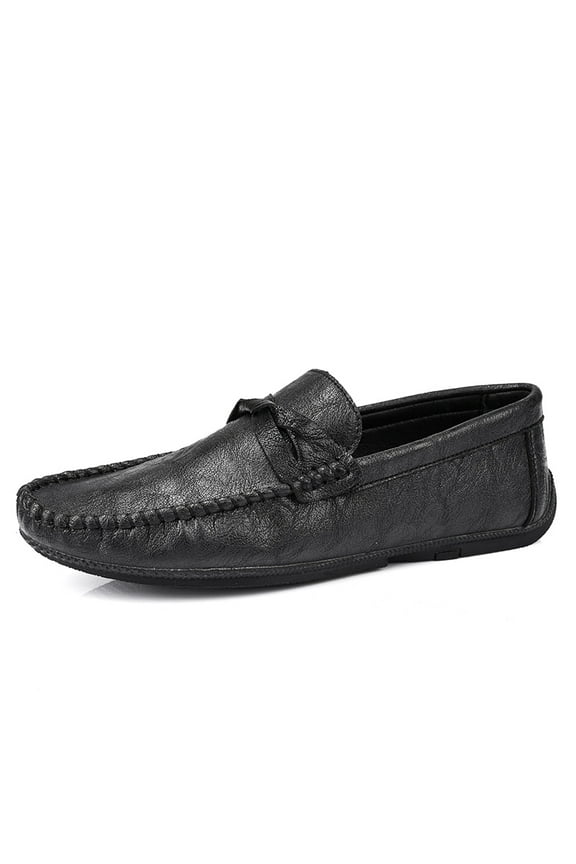 Men's Casual Loafers Slip On Leather Shoes Comfortable Lightweight Driving Shoes Male Moccasins Classic Penny Loafer Flats Boat Shoes Outdoor Walking Shoes