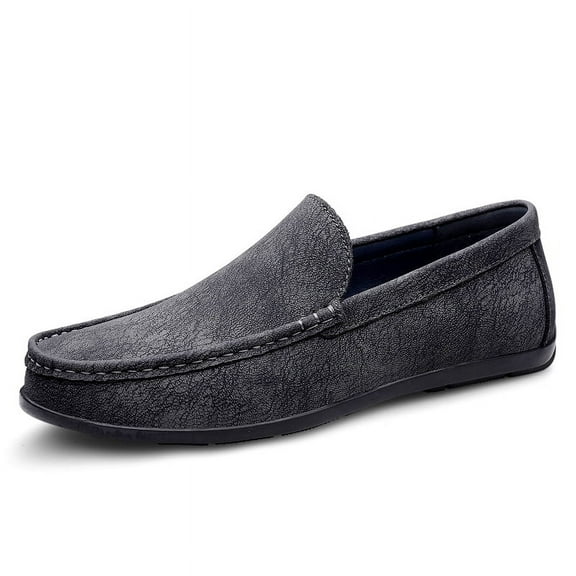 Men's Casual Loafers Slip On Leather Shoes Comfortable Lightweight Driving Shoes Male Moccasins Classic Penny Loafer Flats Boat Shoes Outdoor Walking Shoes