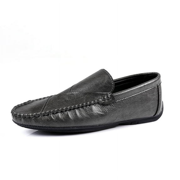 Men's Casual Loafers Slip On Leather Shoes Comfortable Lightweight Driving Shoes Male Moccasins Classic Penny Loafer Flats Boat Shoes Outdoor Walking Shoes