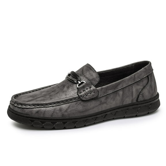 Men's Casual Loafers Slip On Leather Shoes Comfortable Lightweight Driving Shoes Male Moccasins Classic Penny Loafer Flats Boat Shoes Outdoor Walking Shoes