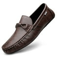 thumbnail image 1 of Men's Casual Loafers Slip On Leather Shoes Comfortable Lightweight Driving Shoes Male Moccasins Classic Penny Loafer Flats Boat Shoes Outdoor Walking Shoes, 1 of 12