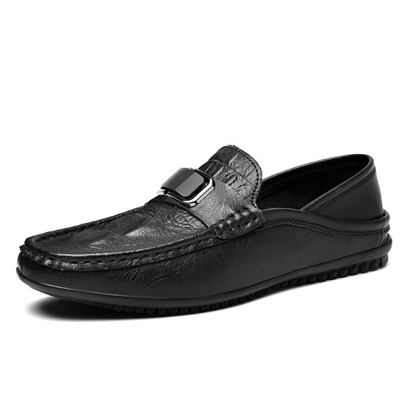 Men's Casual Loafers Slip On Leather Shoes Comfortable Lightweight Driving Shoes Male Moccasins Classic Penny Loafer Flats Boat Shoes Outdoor Walking Shoes