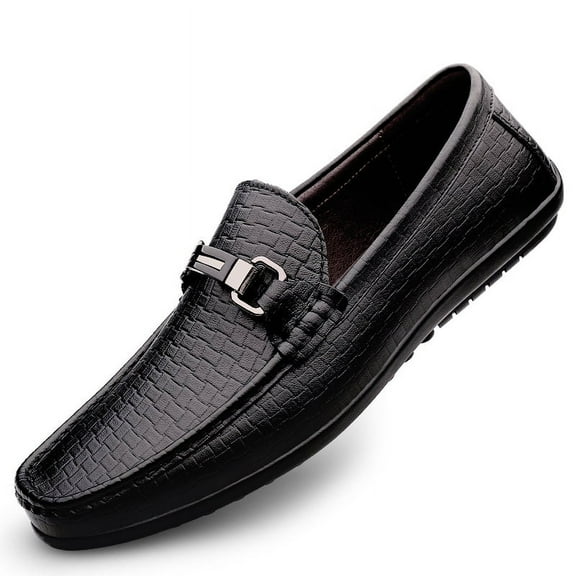 Men's Casual Loafers Slip On Leather Shoes Comfortable Lightweight Driving Shoes Male Moccasins Classic Penny Loafer Flats Boat Shoes Outdoor Walking Shoes