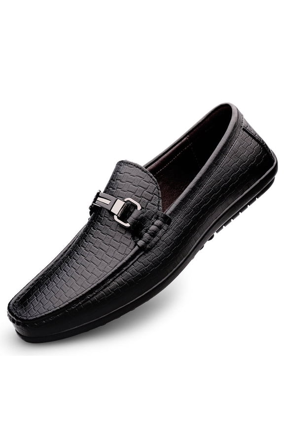Men's Casual Loafers Slip On Leather Shoes Comfortable Lightweight Driving Shoes Male Moccasins Classic Penny Loafer Flats Boat Shoes Outdoor Walking Shoes
