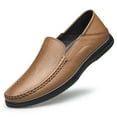 thumbnail image 1 of Men's Casual Loafers Slip On Leather Shoes Comfortable Lightweight Driving Shoes Male Moccasins Classic Penny Loafer Flats Boat Shoes Outdoor Walking Shoes, 1 of 16