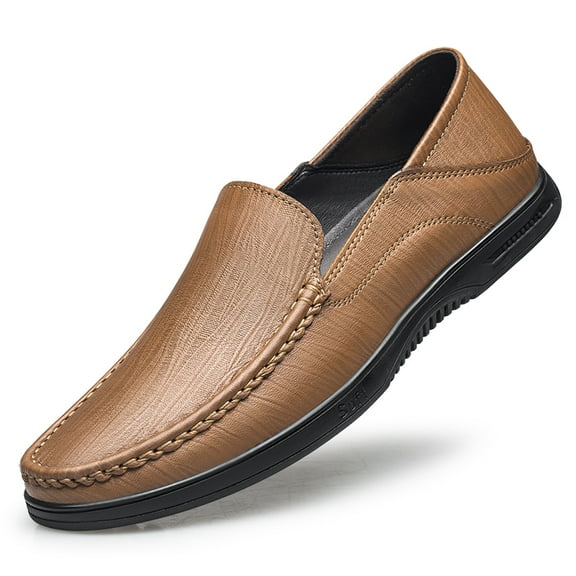 Men's Casual Loafers Slip On Leather Shoes Comfortable Lightweight Driving Shoes Male Moccasins Classic Penny Loafer Flats Boat Shoes Outdoor Walking Shoes
