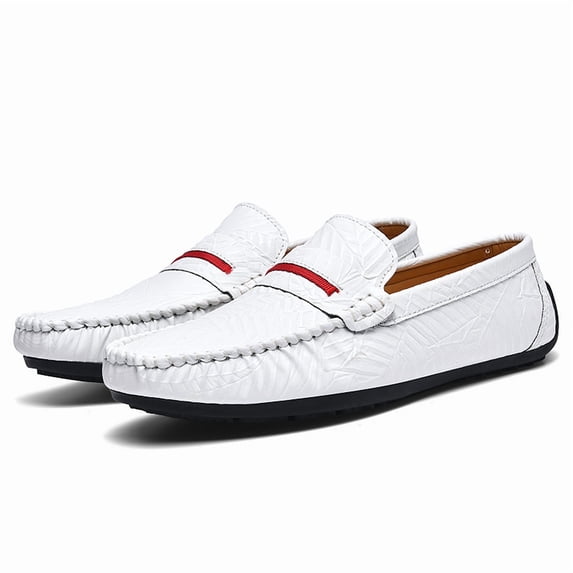 Men's Casual Loafers Slip On Leather Shoes Comfortable Lightweight Driving Shoes Male Moccasins Classic Penny Loafer Flats Boat Shoes Outdoor Walking Shoes