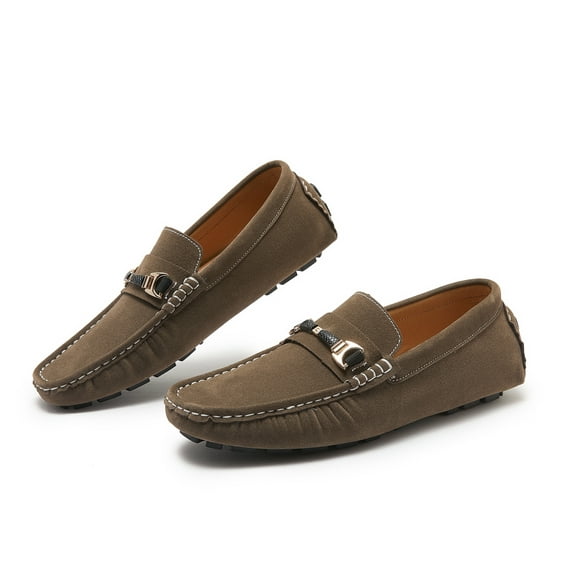 Men's Casual Loafers Slip On Leather Shoes Comfortable Lightweight Driving Shoes Male Moccasins Classic Penny Loafer Flats Boat Shoes Outdoor Walking Shoes