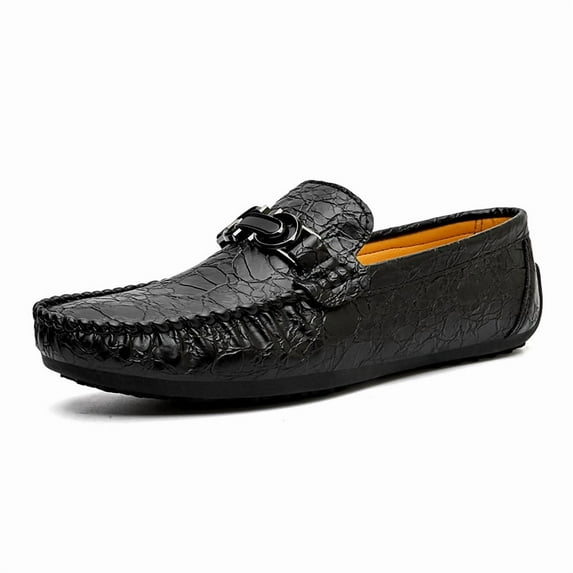 Men's Casual Loafers Slip On Leather Shoes Comfortable Lightweight Driving Shoes Male Moccasins Classic Penny Loafer Flats Boat Shoes Outdoor Walking Shoes
