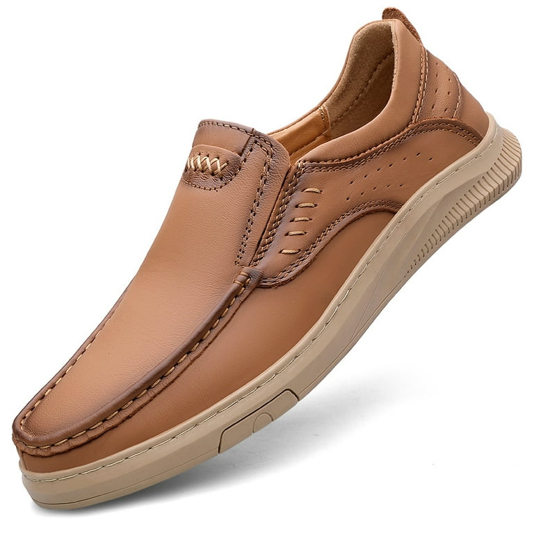 Classic Tan Leather‎ Driving Loafers Casual Slip-On Moccasins Comfort Shoes Mazaca Men main image 4