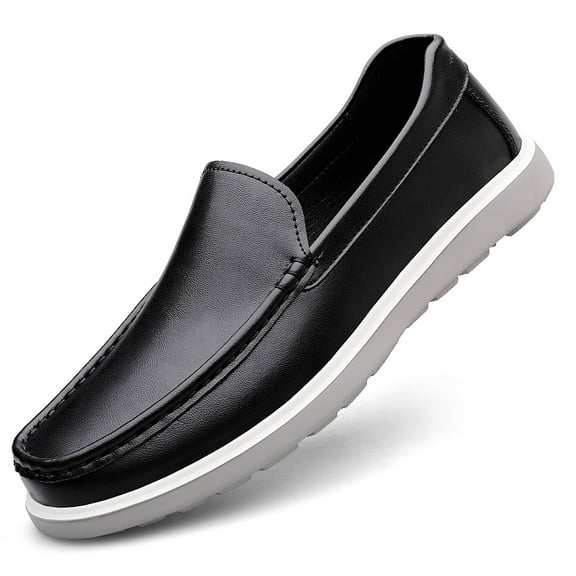 Men's Casual Loafers Slip On Leather Shoes Comfortable Lightweight Driving Shoes Male Moccasins Classic Penny Loafer Flats Boat Shoes Outdoor Walking Shoes