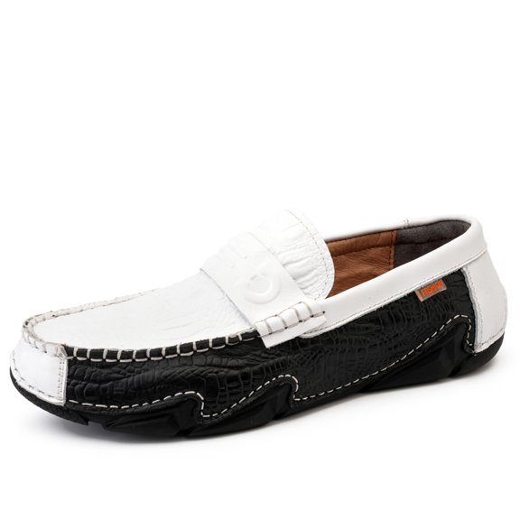 Men's Casual Loafers Slip On Leather Shoes Comfortable Lightweight Driving Shoes Male Moccasins Classic Penny Loafer Flats Boat Shoes Outdoor Walking Shoes