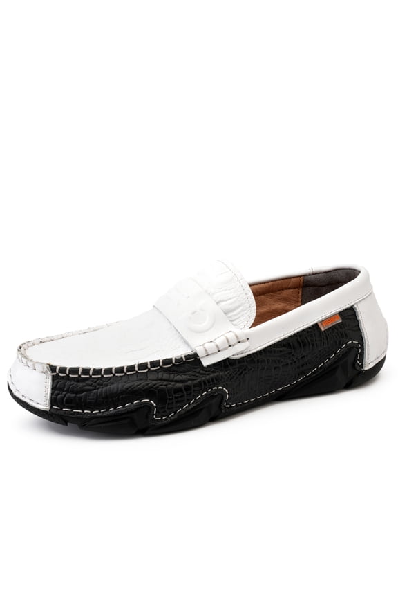 Men's Casual Loafers Slip On Leather Shoes Comfortable Lightweight Driving Shoes Male Moccasins Classic Penny Loafer Flats Boat Shoes Outdoor Walking Shoes