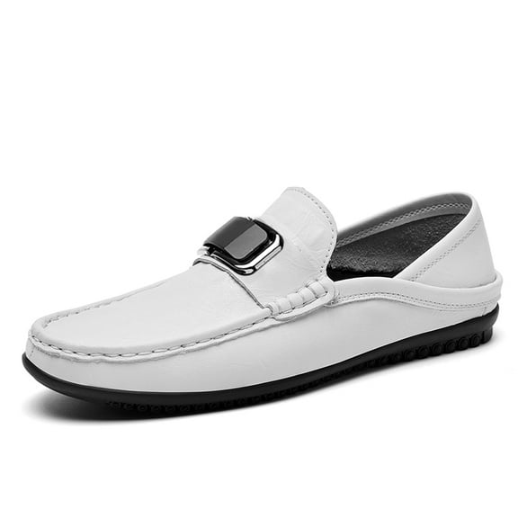 Men's Casual Loafers Slip On Leather Shoes Comfortable Lightweight Driving Shoes Male Moccasins Classic Penny Loafer Flats Boat Shoes Outdoor Walking Shoes
