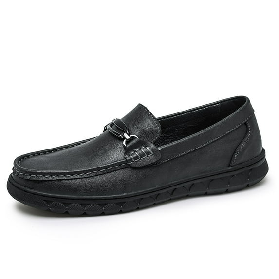 Men's Casual Loafers Slip On Leather Shoes Comfortable Lightweight Driving Shoes Male Moccasins Classic Penny Loafer Flats Boat Shoes Outdoor Walking Shoes