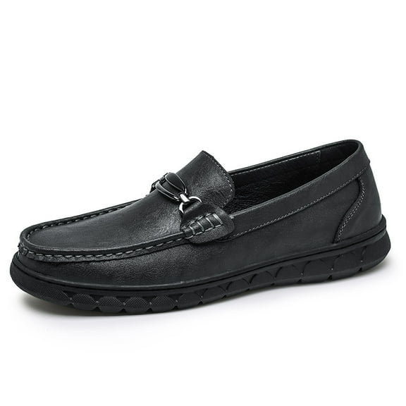 Men's Casual Loafers Slip On Leather Shoes Comfortable Lightweight Driving Shoes Male Moccasins Classic Penny Loafer Flats Boat Shoes Outdoor Walking Shoes
