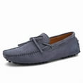 thumbnail image 1 of Men's Casual Loafers Slip On Leather Shoes Comfortable Lightweight Driving Shoes Male Moccasins Classic Penny Loafer Flats Boat Shoes Outdoor Walking Shoes, 1 of 11