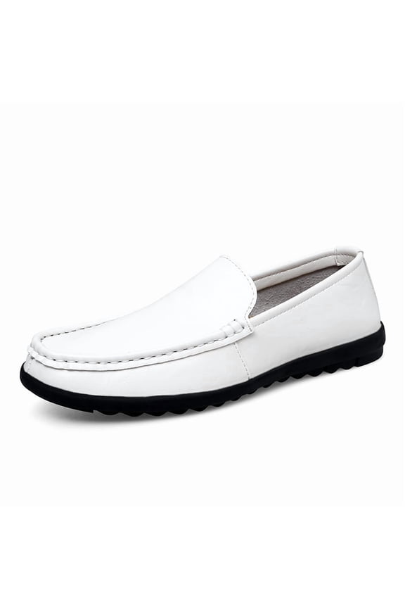 Men's Casual Loafers Slip On Leather Shoes Comfortable Lightweight Driving Shoes Male Moccasins Classic Penny Loafer Flats Boat Shoes Outdoor Walking Shoes