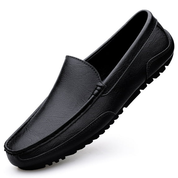 Men's Casual Loafers Slip On Leather Shoes Comfortable Lightweight Driving Shoes Male Moccasins Classic Penny Loafer Flats Boat Shoes Outdoor Walking Shoes