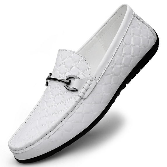 Men's Casual Loafers Slip On Leather Shoes Comfortable Lightweight Driving Shoes Male Moccasins Classic Penny Loafer Flats Boat Shoes Outdoor Walking Shoes