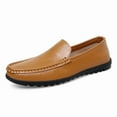 thumbnail image 1 of Men's Casual Loafers Slip On Leather Shoes Comfortable Lightweight Driving Shoes Male Moccasins Classic Penny Loafer Flats Boat Shoes Outdoor Walking Shoes, 1 of 13