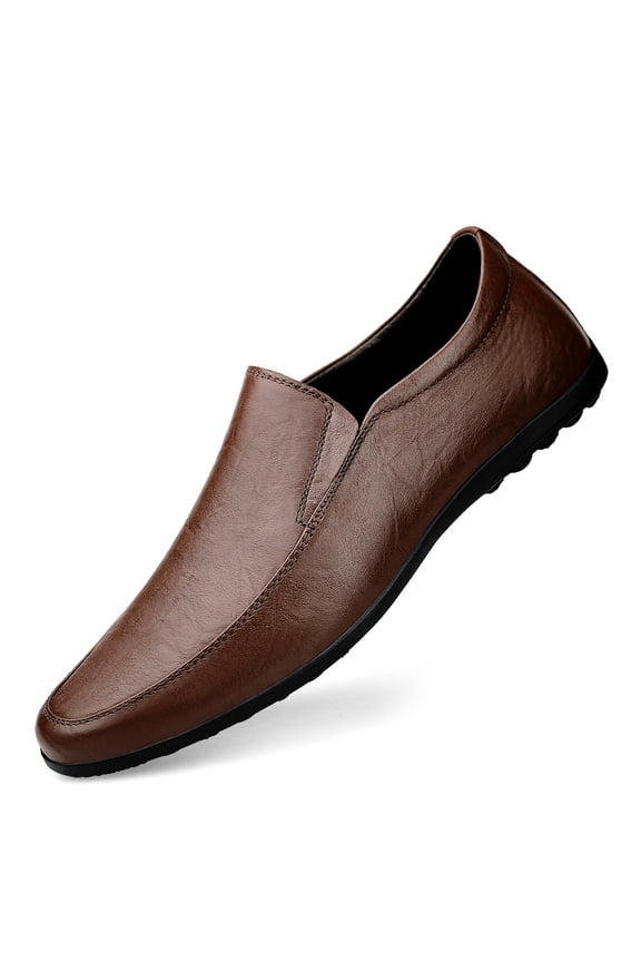 Men's Casual Loafers Slip On Leather Shoes Comfort Driving Shoes Moccasins Classic Penny Loafer Flats Boat Shoes