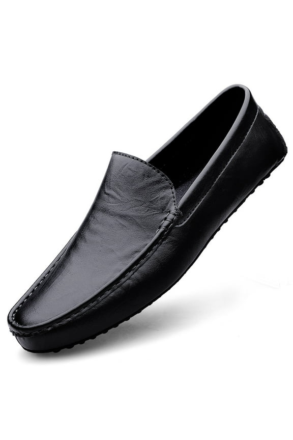 Men's Casual Loafers Slip On Leather Shoes Comfort Driving Shoes Moccasins Classic Penny Loafer Flats Boat Shoes