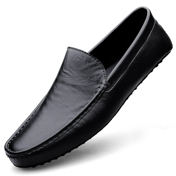 Men's Casual Loafers Slip On Leather Shoes Comfort Driving Shoes Moccasins Classic Penny Loafer Flats Boat Shoes