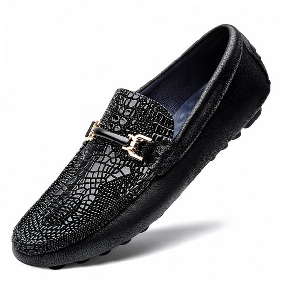 Men's Casual Loafers Slip On Leather Shoes Comfortable Driving Shoes Male Moccasins Classic Penny Loafer Flats Boat Shoes