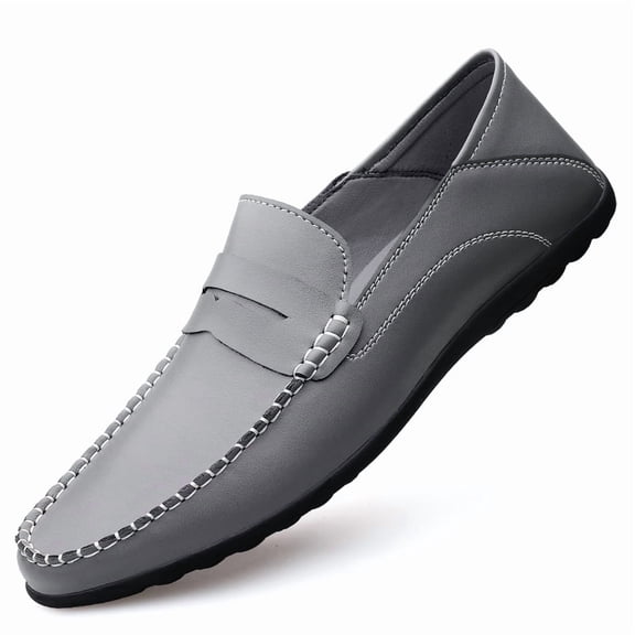 Men's Casual Loafers Slip On Leather Shoes Comfortable Driving Shoes Male Moccasins Classic Penny Loafer Flats Boat Shoes