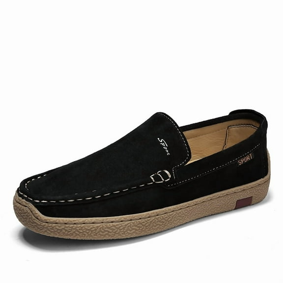 Men's Casual Loafers Slip On Leather Shoes Comfortable Driving Shoes Male Moccasins Classic Penny Loafer Flats Boat Shoes
