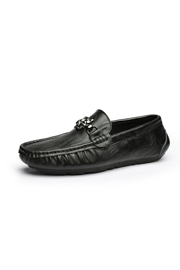 Men's Casual Loafers Slip On Leather Shoes Comfortable Driving Shoes Male Moccasins Classic Penny Loafer Flats Boat Shoes