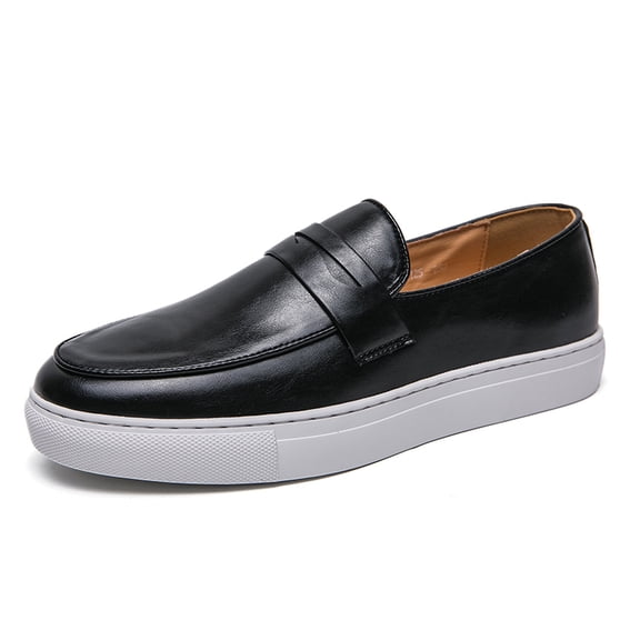 Men's Casual Loafers Slip On Leather Shoes Comfortable Driving Shoes Moccasins Classic Penny Loafer Flats Boat Shoes Big Size