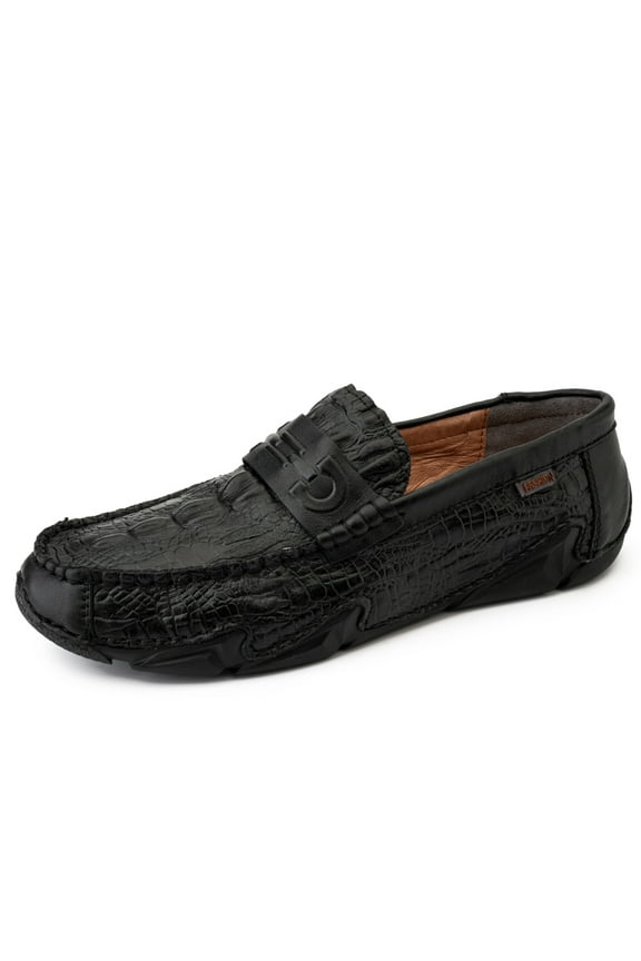 Men's Casual Loafers Slip On Leather Shoes Comfortable Lightweight Driving Shoes Male Moccasins Classic Penny Loafer Flats Boat Shoes Outdoor Walking Shoes