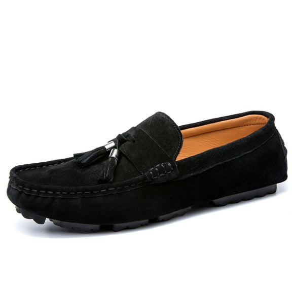 Men's Casual Loafers Slip On Leather Shoes Comfortable Lightweight Driving Shoes Male Moccasins Classic Penny Loafer Flats Boat Shoes Outdoor Walking Shoes