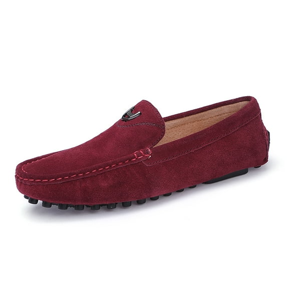 Men's Casual Loafers Slip On Leather Shoes Comfortable Lightweight Driving Shoes Male Moccasins Classic Penny Loafer Flats Boat Shoes Outdoor Walking Shoes