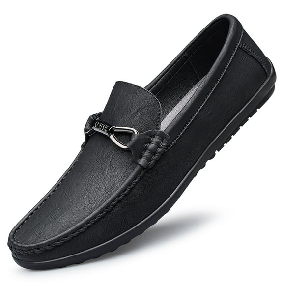 Men's Casual Loafers Slip On Leather Shoes Comfortable Lightweight Driving Shoes Male Moccasins Classic Penny Loafer Flats Boat Shoes Outdoor Walking Shoes