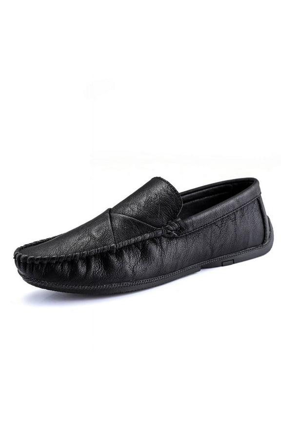 Men's Casual Loafers Slip On Leather Shoes Lightweight Driving Shoes Male Moccasins Classic Penny Loafer Flats Boat Shoes
