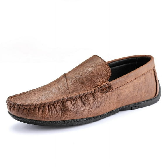 Men's Casual Loafers Slip On Leather Shoes Lightweight Driving Shoes Male Moccasins Classic Penny Loafer Flats Boat Shoes