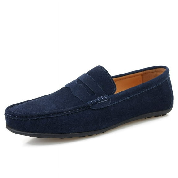 Men's Casual Loafers Slip On Leather Shoes Lightweight Driving Shoes Moccasins Classic Penny Loafer Flats Boat Shoes Big Size