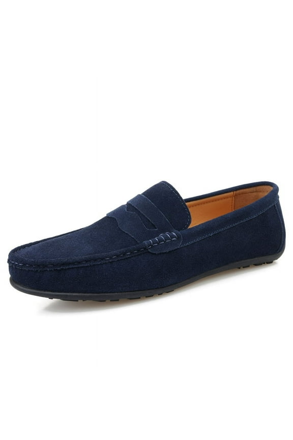 Men's Casual Loafers Slip On Leather Shoes Lightweight Driving Shoes Moccasins Classic Penny Loafer Flats Boat Shoes Big Size