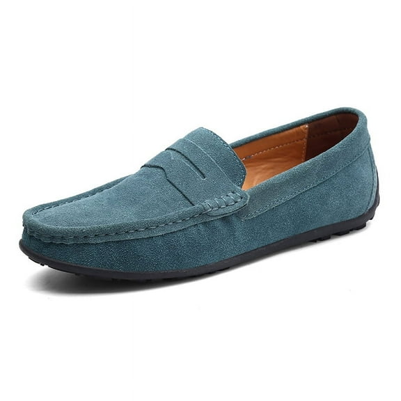 Men's Casual Loafers Slip On Leather Shoes Lightweight Driving Shoes Moccasins Classic Penny Loafer Flats Boat Shoes Big Size