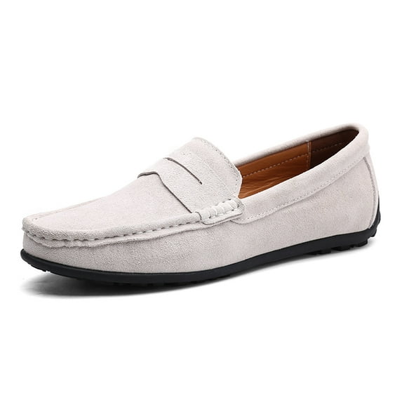 Men's Casual Loafers Slip On Leather Shoes Lightweight Driving Shoes Moccasins Classic Penny Loafer Flats Boat Shoes Big Size