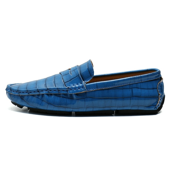 Men's Casual Loafers Slip On Leather Shoes Lightweight Driving Shoes Moccasins Classic Penny Loafer Flats Boat Shoes Big Size