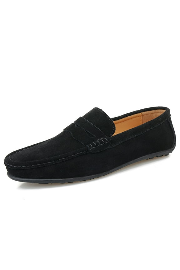 Men's Casual Loafers Slip On Leather Shoes Lightweight Driving Shoes Moccasins Classic Penny Loafer Flats Boat Shoes Big Size