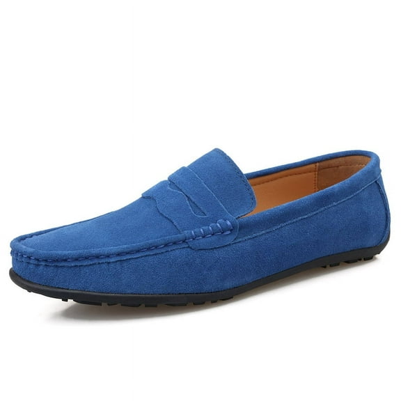 Men's Casual Loafers Slip On Leather Shoes Lightweight Driving Shoes Moccasins Classic Penny Loafer Flats Boat Shoes Big Size