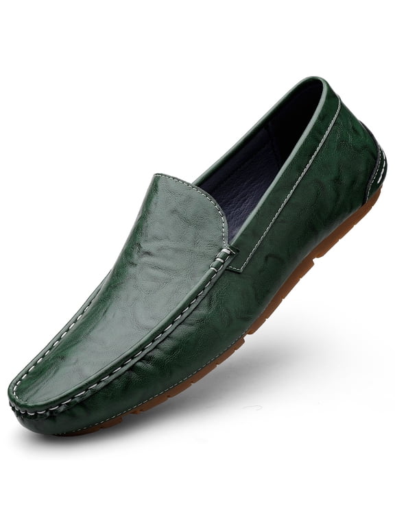 Men's Casual Loafers Slip On Leather Shoes Lightweight Driving Shoes Moccasins Classic Penny Loafer Flats Boat Shoes Outdoor Walking Shoes